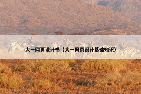 大一网页设计书（大一网页设计基础知识）