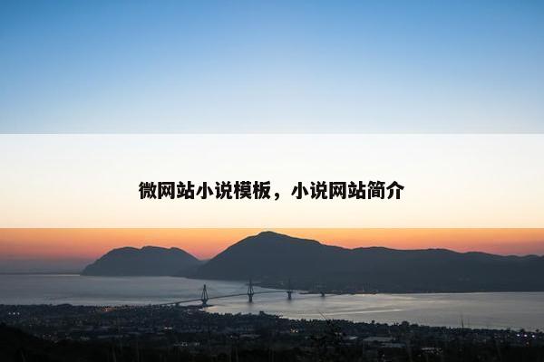 微网站小说模板，小说网站简介