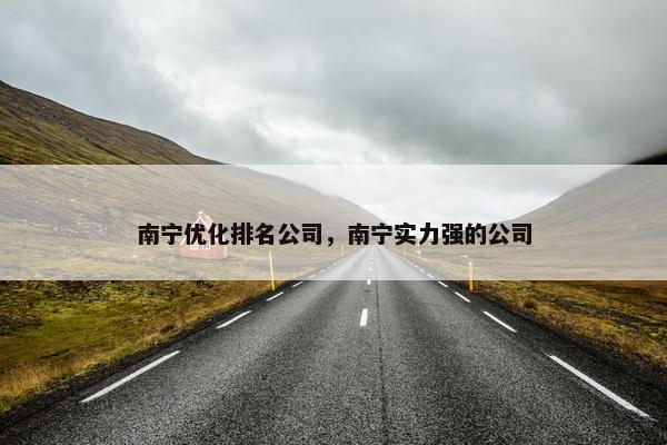 南宁优化排名公司，南宁实力强的公司