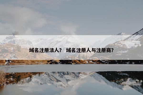 域名注册法人？ 域名注册人与注册商？