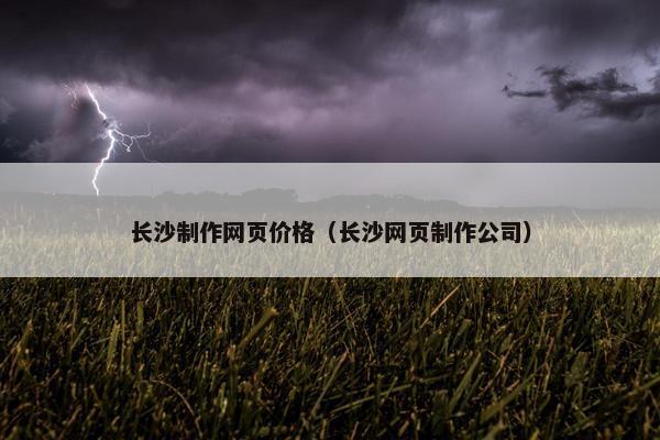 长沙制作网页价格（长沙网页制作公司）