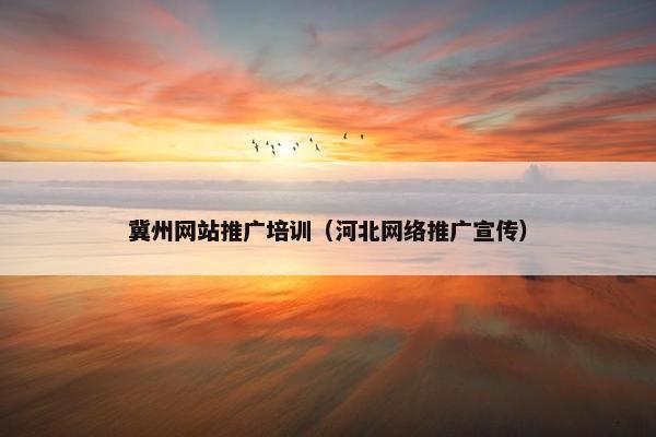 冀州网站推广培训（河北网络推广宣传）