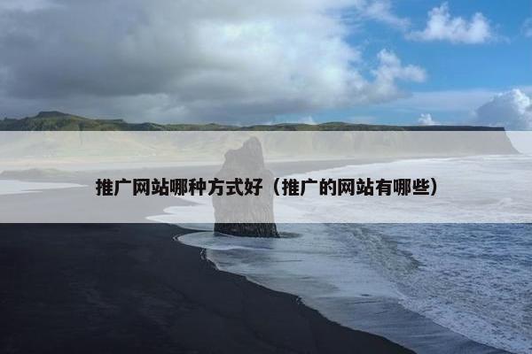 推广网站哪种方式好（推广的网站有哪些）