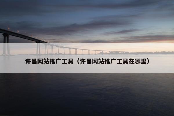 许昌网站推广工具（许昌网站推广工具在哪里）