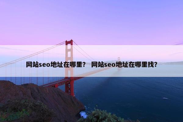 网站seo地址在哪里？ 网站seo地址在哪里找？