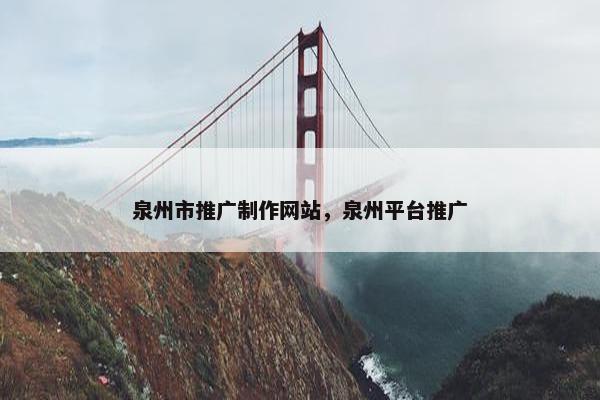 泉州市推广制作网站，泉州平台推广