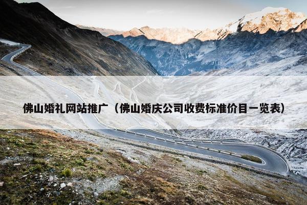 佛山婚礼网站推广（佛山婚庆公司收费标准价目一览表）