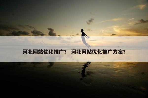 河北网站优化推广？ 河北网站优化推广方案？