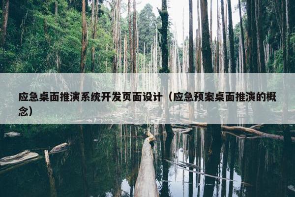 应急桌面推演系统开发页面设计（应急预案桌面推演的概念）