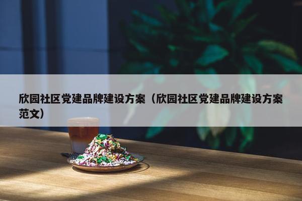 欣园社区党建品牌建设方案（欣园社区党建品牌建设方案范文）