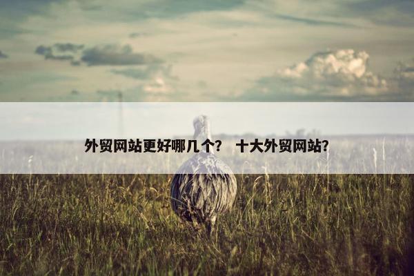外贸网站更好哪几个？ 十大外贸网站？