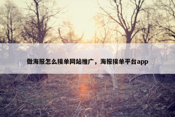 做海报怎么接单网站推广，海报接单平台app