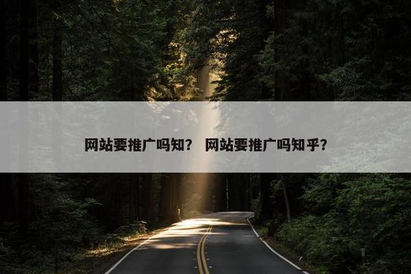 网站要推广吗知？ 网站要推广吗知乎？
