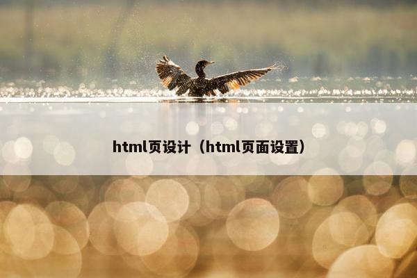 html页设计（html页面设置）