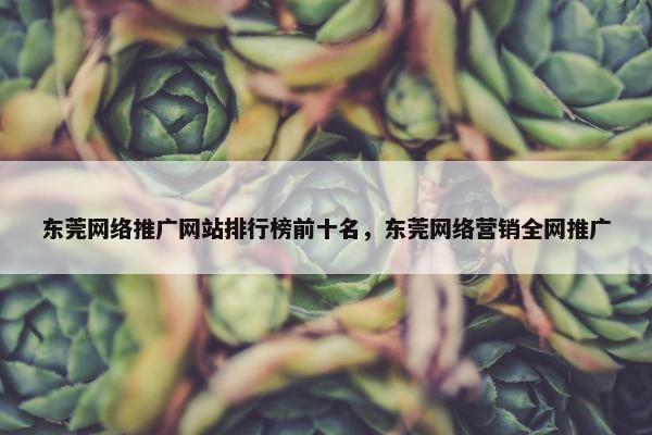 东莞网络推广网站排行榜前十名，东莞网络营销全网推广