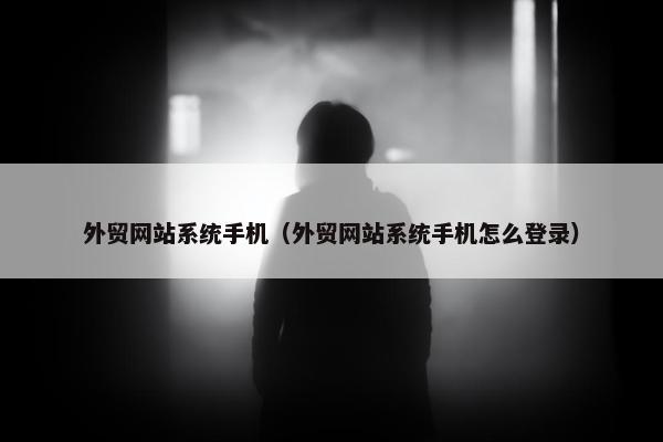 外贸网站系统手机（外贸网站系统手机怎么登录）