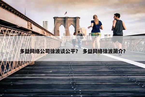 多益网络公司徐波谈公平？ 多益网络徐波简介？