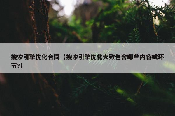 搜索引擎优化合同（搜索引擎优化大致包含哪些内容或环节?）