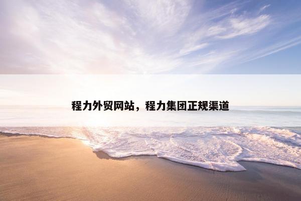 程力外贸网站，程力集团正规渠道