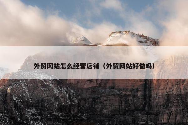 外贸网站怎么经营店铺（外贸网站好做吗）