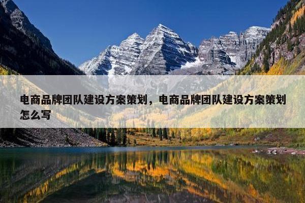 电商品牌团队建设方案策划，电商品牌团队建设方案策划怎么写
