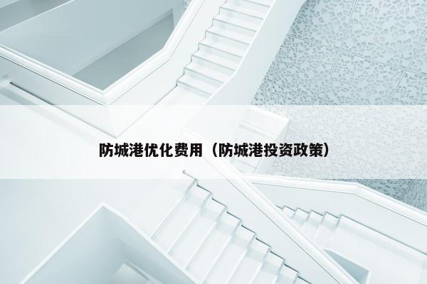 防城港优化费用（防城港投资政策）