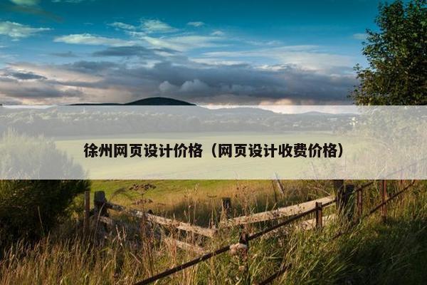 徐州网页设计价格（网页设计收费价格）