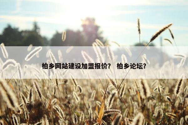 柏乡网站建设加盟报价？ 柏乡论坛？