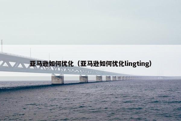 亚马逊如何优化（亚马逊如何优化lingting）