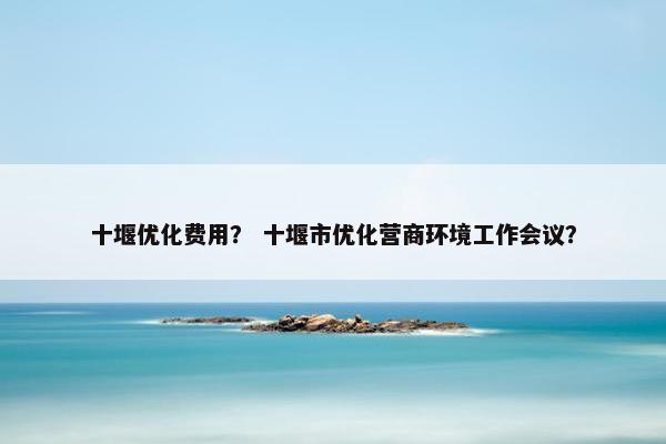 十堰优化费用？ 十堰市优化营商环境工作会议？