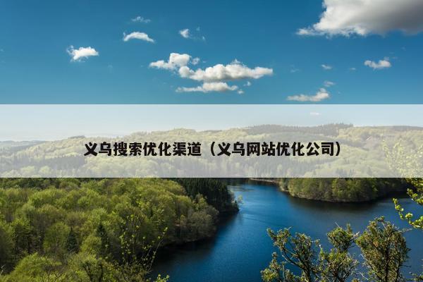义乌搜索优化渠道（义乌网站优化公司）