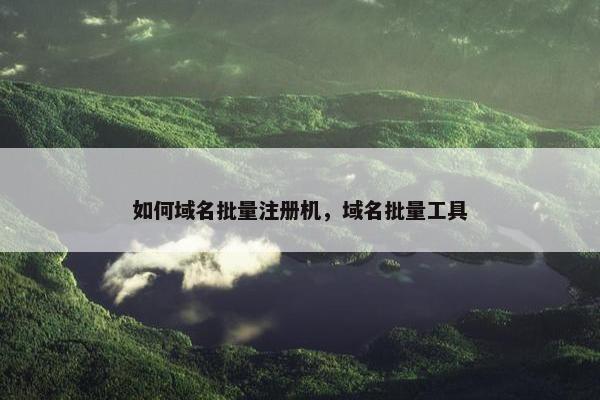 如何域名批量注册机，域名批量工具