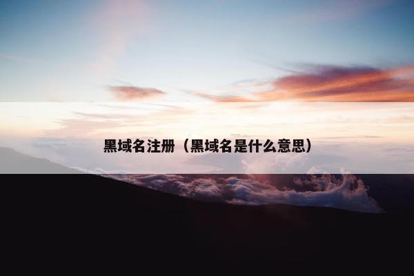 黑域名注册（黑域名是什么意思）