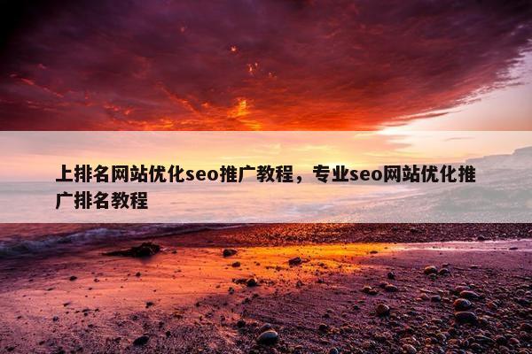 上排名网站优化seo推广教程，专业seo网站优化推广排名教程