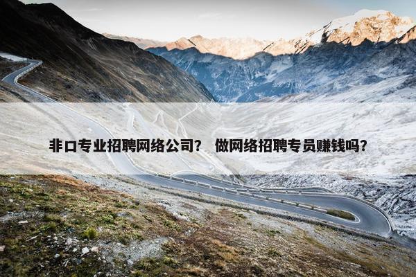 非口专业招聘网络公司？ 做网络招聘专员赚钱吗？