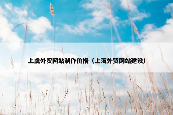 上虞外贸网站制作价格（上海外贸网站建设）