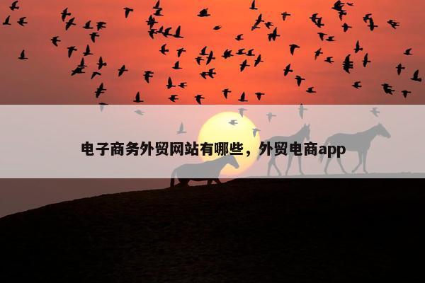 电子商务外贸网站有哪些，外贸电商app