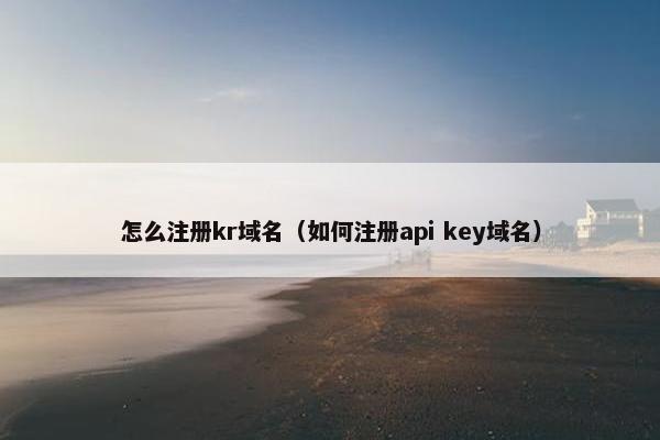怎么注册kr域名（如何注册api key域名）