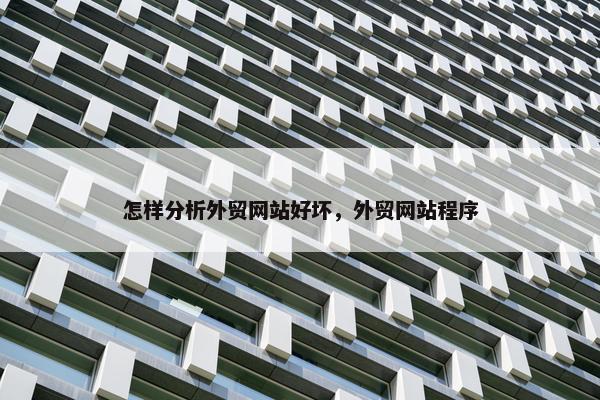 怎样分析外贸网站好坏，外贸网站程序