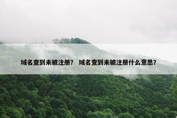 域名查到未被注册？ 域名查到未被注册什么意思？