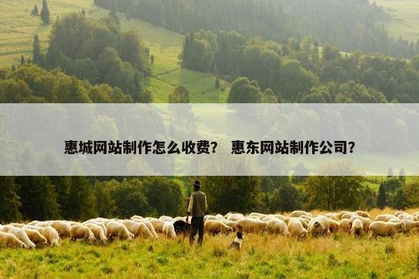 惠城网站制作怎么收费？ 惠东网站制作公司？