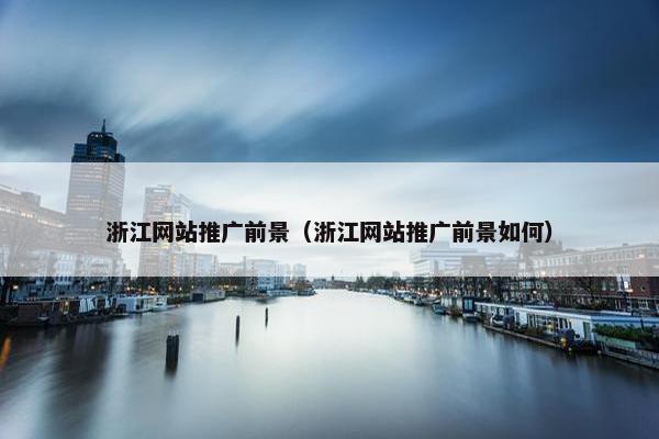浙江网站推广前景（浙江网站推广前景如何）