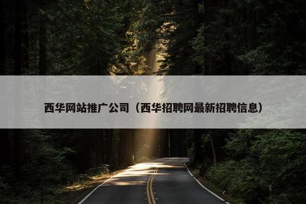 西华网站推广公司（西华招聘网最新招聘信息）