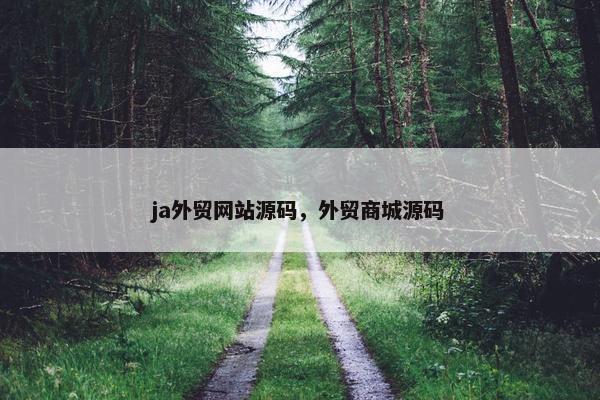 ja外贸网站源码，外贸商城源码