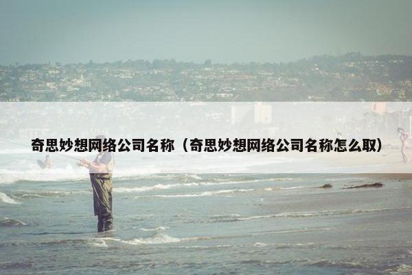 奇思妙想网络公司名称（奇思妙想网络公司名称怎么取）